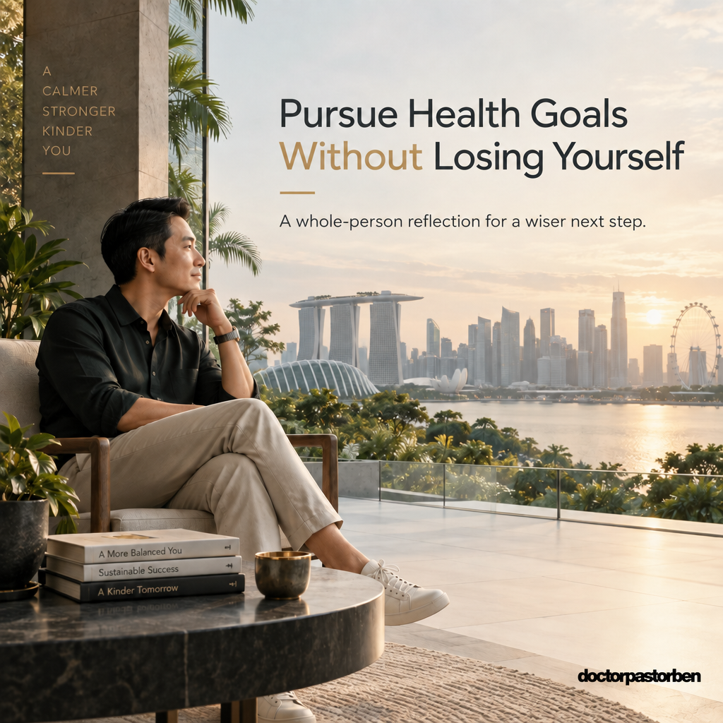 A reflective whole-person health consultation perspective overlooking Singapore