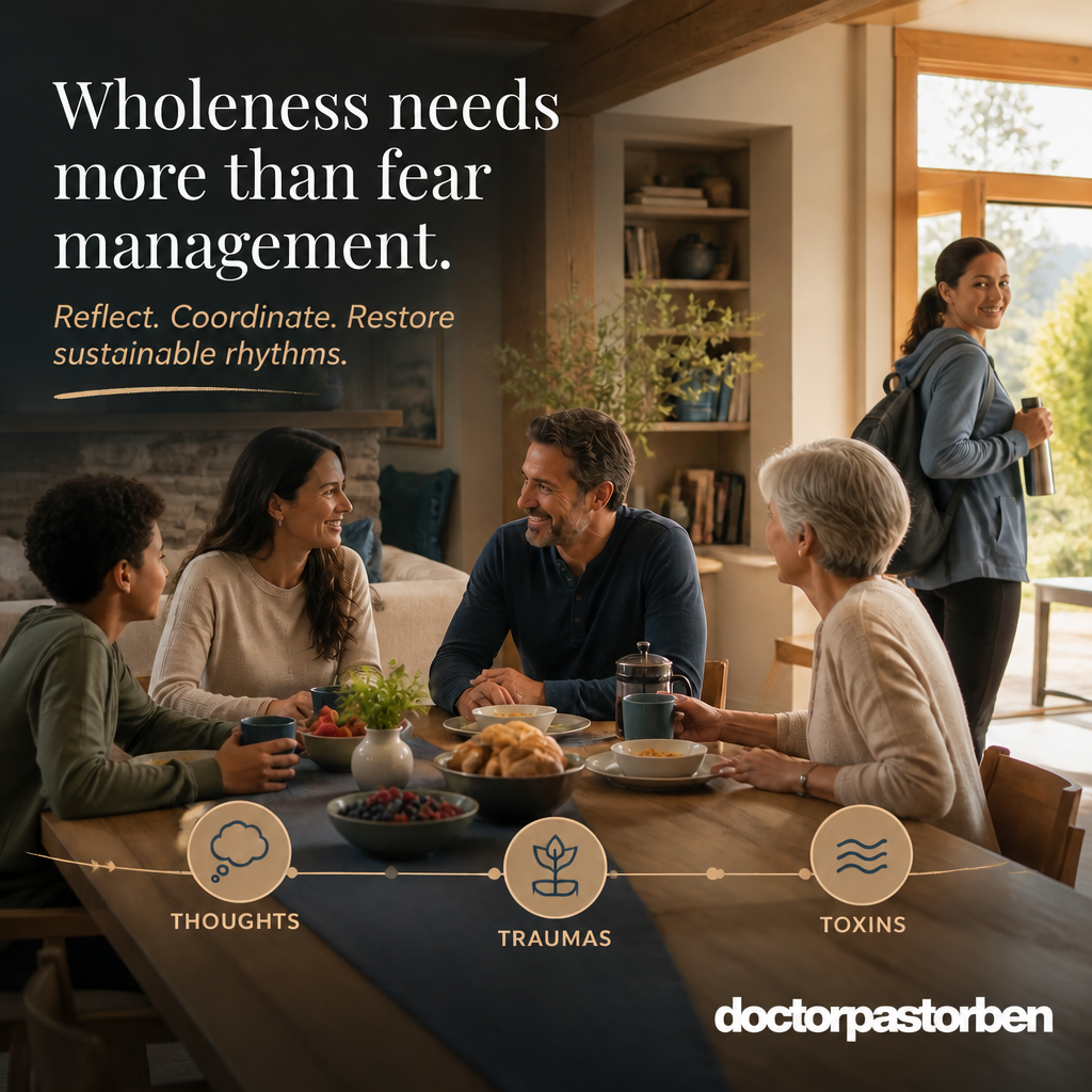 A family reflecting together through the Thoughts, Traumas and Toxins whole-person framework